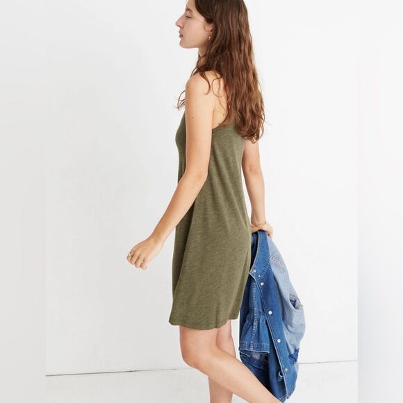 Madewell Highpoint Tank Dress Color Heather Woodland Size Large Swing Dress - Picture 3 of 10